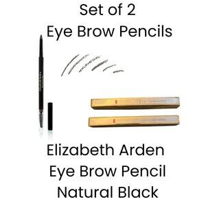Elizabeth Arden Eyebrow Pencil Beautiful Color Natural Black 04 Waterproof X 2
